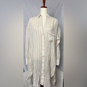 NWT Free People Beach Waterfall Maxi Top Cover-Up Dress - Neutral - XS - $108